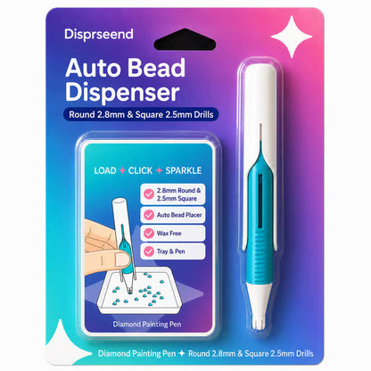 🔥 BUY 1 GET 1 FREE – 💎 Automatic Diamond Painting Bead Dispenser Pen & Tray Set