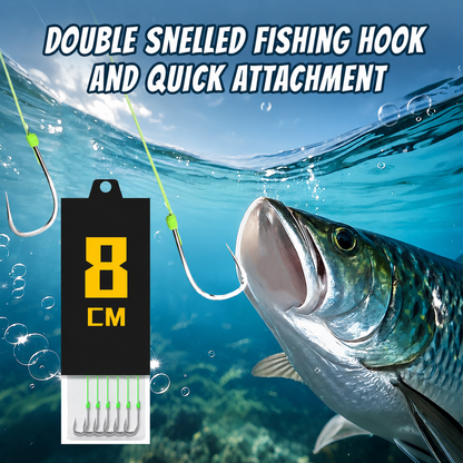 Double-Hook Carp Fishing Rig with 8 cm Quick-Connect PE Leader