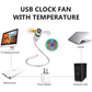 🔥2026 Hot Sale 50% OFF🔥USB Fan with LED Clock Lighting