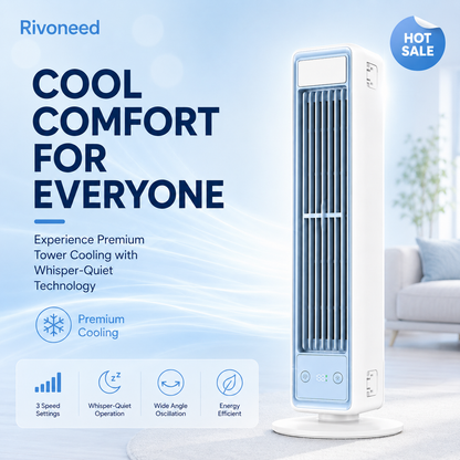 ❄️Portable USB Tower Fan (5 speeds) – compact, powerful, and versatile – perfect for the office, bedroom, and on the go