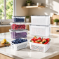 🔥50% OFF TODAY! 🍓 3-Piece Fruit Container Set 🥝 Removable Colander, Leak-Proof & Stackable ✨ Perfect for Storing, Washing & Keeping Fruit Fresh 🧊