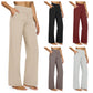 Women's High Waist Stretch Casual Yoga Wide Leg Pants