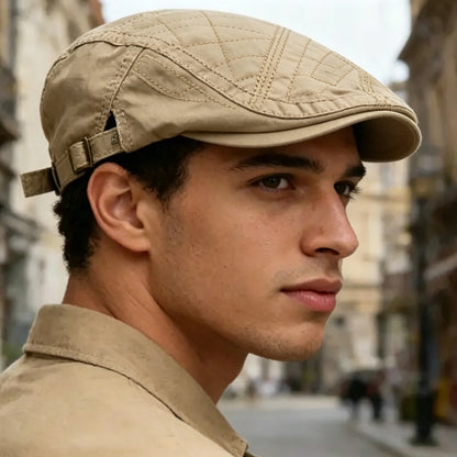 Adjustable Breathable Flat Cap for Men