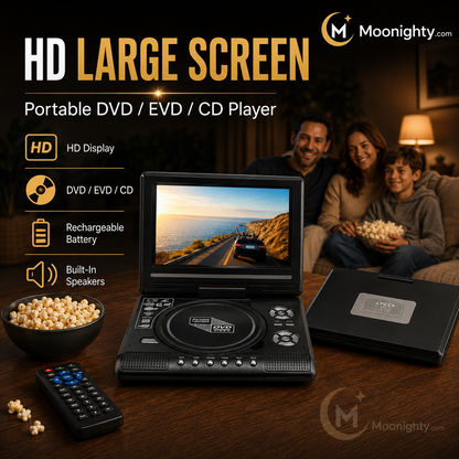 ⏰🎉Limited-time Offer: 54% OFF!🎉—📺 7.8" HD Portable DVD/EVD Player – Large Screen, Rechargeable & Compatible with DVD/CD/USB/SD