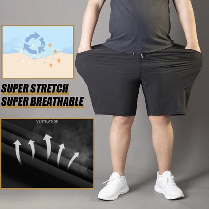 ⏰🔥2026 HOT SALE 50% OFF! 🩳 Men’s Plus Size Ice Silk Stretch Shorts – Cool, Breathable & Perfect for Summer ✨