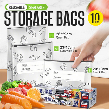 🔥Global Bestseller🍗 Limited-time offer!🥦Reusable Aluminum Storage Bags with Airtight Seals
