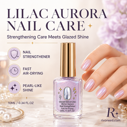 📢📢50% OFF !! ⏰Lilac Glossy Mirror Nail Strengthener