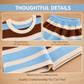 Women‘s Sleeveless Peplum Top and Shorts Striped Knit Outfit