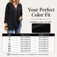 Double-Layer V-neck Zipper 3/4 Sleeves Soft Tops
