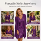 Women’s V-Neck Dress & Sheer Long Jacket Set