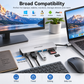 Type-C Dock with Multiple USB Ports, 6-in-2 Plug-and-Play