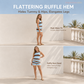Women‘s Sleeveless Peplum Top and Shorts Striped Knit Outfit