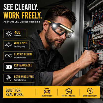 🔥Rechargeable LED Headlamp Glasses - Hand-Wave Sense