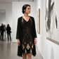 Women’s V-Neck Dress & Sheer Long Jacket Set