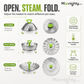 🥦Adjustable and foldable stainless steel steaming basket