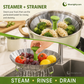 🥦Adjustable and foldable stainless steel steaming basket