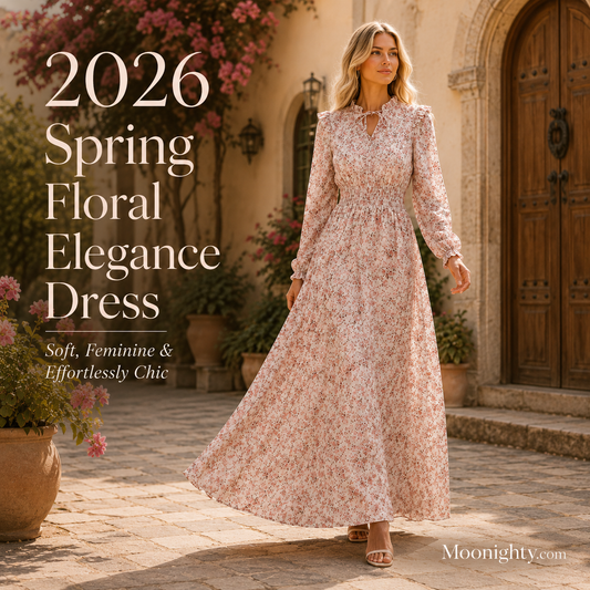 📢📢60% OFF !! ⏰LUNE Ladies' Vacation Style Ditsy Floral Print Waist-Cinching Maxi Dress