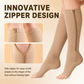 ❄️Summer Sale: 50% Off!🔥Knee-High Compression Socks with Zipper – Breathable Sports Support Socks for Running, Travel, Work, and Standing for Long Periods
