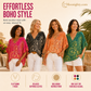 💃 Last Day Sale 50% Off 💐Women's Vacation Style Loose V-Neck Printed Top with Dolman Sleeves