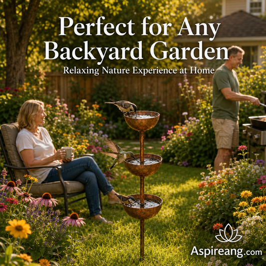 3-Tier Rustic Metal Bird Feeder & Drinker Stake