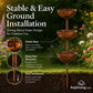 3-Tier Rustic Metal Bird Feeder & Drinker Stake