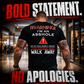 Self-deprecating tough-guy humor textile crew neck short-sleeved shirt