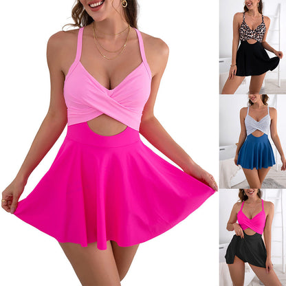 💥Last Day Special Sale 50% OFF🩱Women's Cutout One Piece Skirt Swimsuit