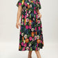 ⏰Summer Hot Sale 60% OFF💃Floral Smocked Square Neck Midi Dress with Pockets
