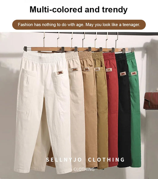 💕Women's Elastic Waist Cotton Pants