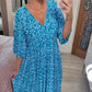 🔥Vacation Casual Print V-Neck Waist Wrap Long Dress