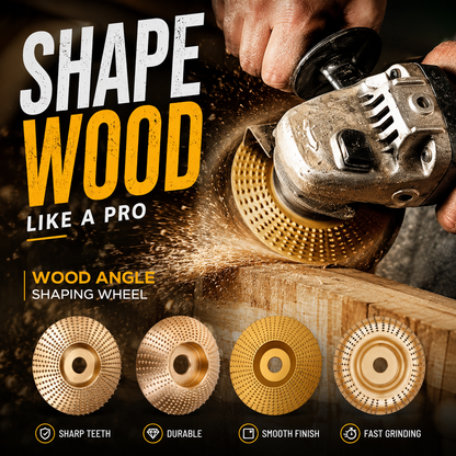 ⚙️ LIMITED-TIME 50% OFF! ✨ Wood Angle Shaping Wheel – Fast-Cut, Sharp, Wear-Resistant, for Angle Grinder ✨