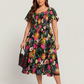 ⏰Summer Hot Sale 60% OFF💃Floral Smocked Square Neck Midi Dress with Pockets