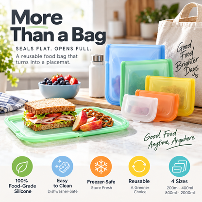 Reusable Silicone Food Storage Bags