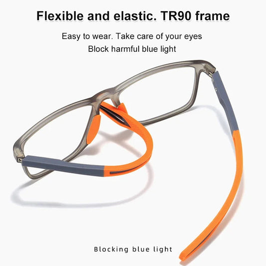 TR Ultra-light Silicone Sports Anti-Blue Light Myopia Glasses