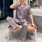 🔥HOT SALE-54% OFF🌬️Men's Summer 3-Piece Ice Silk Pajama Set: Shirt, Pants, and Shorts👕