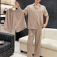 🔥HOT SALE-54% OFF🌬️Men's Summer 3-Piece Ice Silk Pajama Set: Shirt, Pants, and Shorts👕