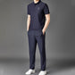 Men's Short Sleeve Top & Elastic Waistband Pants 2-PCS Set