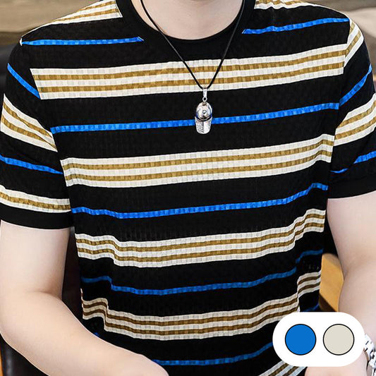 Men's Striped Short Sleeve Top