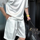 🏆Flash Sale⚡🔥High Quality Men's Mercerized Cotton Casual Solid Color Top and Shorts Two-Piece Set【Loose fit, suitable for all occasions】