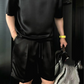 🏆Flash Sale⚡🔥High Quality Men's Mercerized Cotton Casual Solid Color Top and Shorts Two-Piece Set【Loose fit, suitable for all occasions】