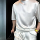🏆Flash Sale⚡🔥High Quality Men's Mercerized Cotton Casual Solid Color Top and Shorts Two-Piece Set【Loose fit, suitable for all occasions】