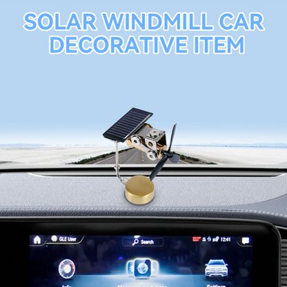 Solar Windmill Car Decorative Item