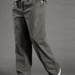 Casual trousers with straight legs and elastic waistband for men