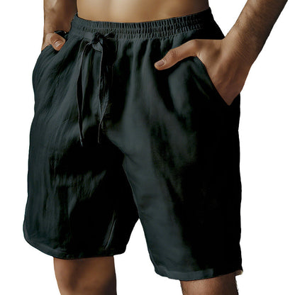 Men's Elastic Drawstring Solid Shorts
