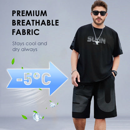 Men's Breathable Top & Shorts 2-Piece Set
