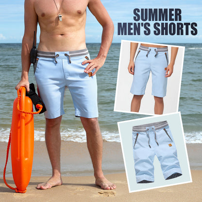 Men's Color-Blocking Drawstring Shorts