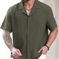 Men's Casual Loose Fit Solid Color Shirt