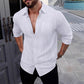 Men's Button Down Long Sleeve Linen Shirts