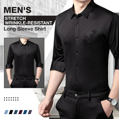 Men's Stretch Wrinkle-Resistant Long Sleeve Shirt