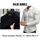 Value Bundle: Warm & Comfortable Knit Cardigan Sweater for Men + Shirt